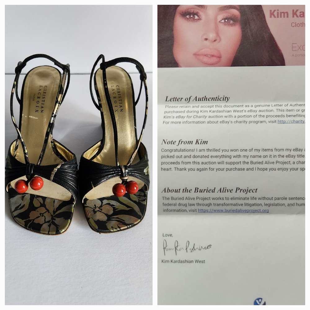 Christian Lacroix Cherry Wedge Sandals Pre-Owned By Kim Kardashian West.